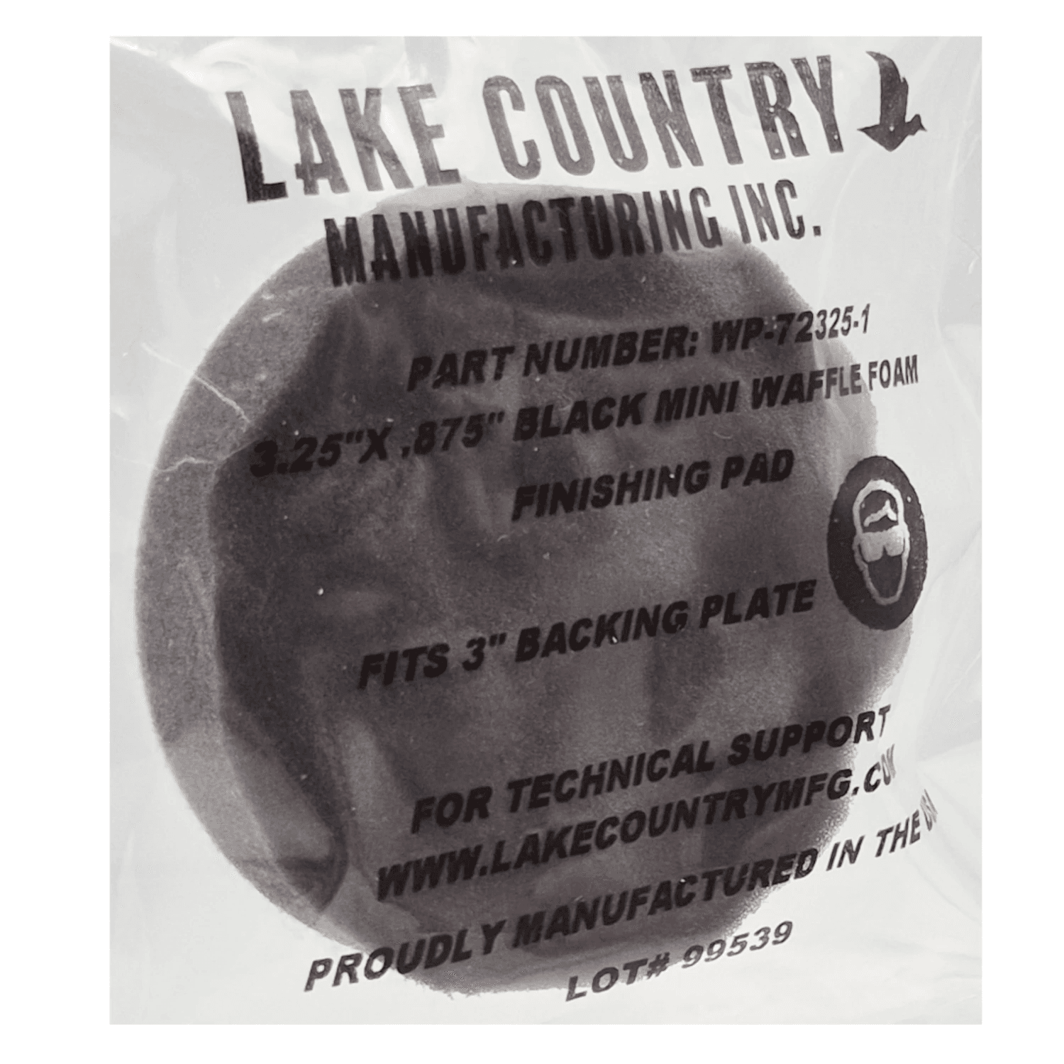 Lake Country Black Mini Finishing Waffle Pro 83 mm 1/2